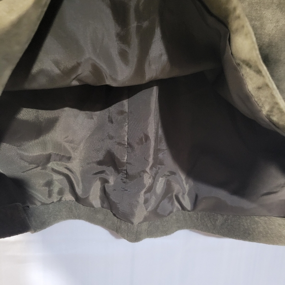 H&MPremium Genuine Suede Olive Skirt 10 - Picture 6 of 7